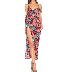 For love and lemons flamenco maxi slit dress